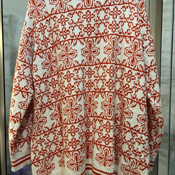 Royalty Red & White Long Cardigan. Size L. NWT - Picture 4 of 4